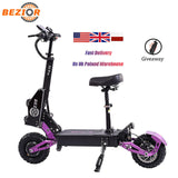 BEZIOR S2 Pro Electric Scooter - 1200W Dual Motor, 60V 20.8Ah Battery, Foldable E-Motorcycle with 10.0*2.25 Inch Off-Road Tires Foldable Electric Scooter