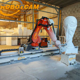 7 axis robot kuka with rotation table for 3d engraving and cutting on wood foam stone