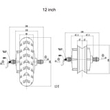 Electric Brushless Gear Hub Motor 48V 350W-650W 45N.m 5-10km/h Speed Wheel Motor Snow Sweeper Scooter Motor