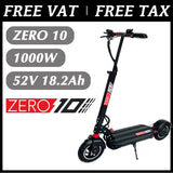 2023 Original ZERO 10 52V 18.2AH 1000W Electric Scooter Skateboard50km/h Double Drive Zero 10 Off Road