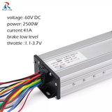 KUNRAY E-bike 2000W 60V 2500W Brushless Controller Brushless Motor Speed 41A 18 Mosfet Reverse Function For Go Kart Controller