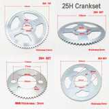 25H Crankset 55T 65T 70T80T Tooth 29/54MM Rear Sprocket for 47CC 49CC Mini Moto ATV Quad Dirt Pit Pocket Bike