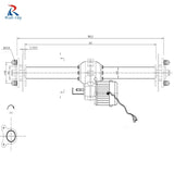 90CM Rear Axle Motor Electric Tricycle Electric Vehicle 48V 60V 500W-1200W High Power DC Separate Differential Brushless Motor