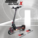 Blade X Electric Scooter 60V Dual Motor 2*1200W Top Speed 75km/h 10*3 inch Wide Tire BladeX E-scooter Blade10 Skateboard 60V