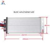 KUNRAY E-bike 2000W 60V 2500W Brushless Controller Brushless Motor Speed 41A 18 Mosfet Reverse Function For Go Kart Controller