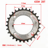 420#28T chain disc gearless flywheel 13mm16/20/21/23/26/29/31mm connector, manpower tricycle electric vehicle modified gear kit