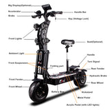 ES Stock FLJ Upgraded 8000W 13inch fat wheel 72V Electric Scooter 90-130kms range dual motor Adult E bikes