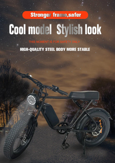 Eu Usa Warehouse Ready Stock C91 Electric Bike 1000W 20 Inch Fat Tire Electric Bicycle Part Electric Dirt Bike Bicycle