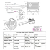 YALU 12V 250W DC Motor Speed Regulator Speed regulation for Electric Bike Self Balance Scooter and Manure spreader Controller