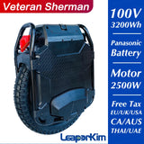 LeaperKim Veteran Sherman Electric Unicycle Sherman Max 100.8V 3200WH Monowheel 2500W Off-road 20-inch NCR18650GA Panasonic