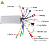 Super Light ebike Controller LCD Display Electric Bike 73 S1 S2 RX Waterproof  Scooter Controller for 350W 500W 750W 1000W 1500W
