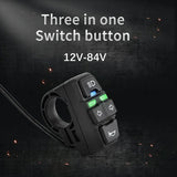 Electric Bike Accessories Motor Bike Accessories with Turn Signal Universal Voltage E-bike Finger Horn Headlight Switch