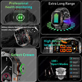Outdoor Military IP68 Waterproof LED flashlight Smartwatch Men's 420mAh battery Sports Fitness Watch Bluetooth Talk Smartwatch