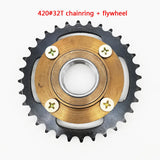 420#32T chain disc gearless flywheel 13mm16/20/21/23/26/29/31mm connector, manpower tricycle electric vehicle modified gear kit