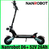 Nanrobot D6 Plus 52V 26AH 2000W 10inch Electric Scooter With Dual Motors Engines Fast Speed E Kick Scooter Electrico