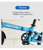 EWIG 20 Inch Electric Folding E Bike 7 Speed Carbon Fiber Frame Electronic Bicycle Foldable E-bike Bicicleta for Adult