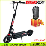 IN Stock Original ZERO 10 18.2Ah 22.4Ah Scooter Single Motor 52V Foldable Adult Electric Scooter Free Shipping