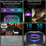 Outdoor Military IP68 Waterproof LED flashlight Smartwatch Men's 420mAh battery Sports Fitness Watch Bluetooth Talk Smartwatch