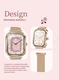 Gaines Ladies Luxury Smart Watch MK88 Diamond Women 1.75inch Bluetooth Call AI Voice Health Monitor Fitness Tracker Smartwatch