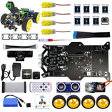 Raspbot 4WD Smart Car AI Vision Robot Learning Kit For Raspberry Pi 5 With 5MP Camera 186500 Battery FPV Control Mobile Track