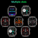 Outdoor Military IP68 Waterproof LED flashlight Smartwatch Men's 420mAh battery Sports Fitness Watch Bluetooth Talk Smartwatch