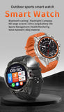 Gaines KC89 Smart Watch Men Outdoor Sports LED Flashlight Copmpass Bluetooth Call AI Voice Health Monitoring Fitness Track Smart