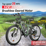 Zeegr S1 52v 2000w ebike full suspension power bicycle 6 inch fat tire hidden dual battery snow beach electric mountain e bike