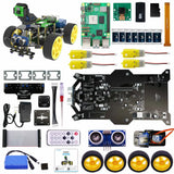 Raspbot 4WD Smart Car AI Vision Robot Learning Kit For Raspberry Pi 5 With 5MP Camera 186500 Battery FPV Control Mobile Track
