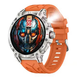 Gaines KC89 Smart Watch Men Outdoor Sports LED Flashlight Copmpass Bluetooth Call AI Voice Health Monitoring Fitness Track Smart