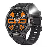 Gaines KC89 Smart Watch Men Outdoor Sports LED Flashlight Copmpass Bluetooth Call AI Voice Health Monitoring Fitness Track Smart
