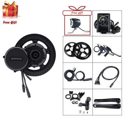 48V 750W Bafang BBS01B Mid Drive Motor Electric Bike Conversion Kit Brushless Geared BBS01 E-bike Crank Kit 8 kinds LCD Display W/ 6V lamp