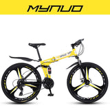 Road bike double disc shock-absorbing bicycle 26 inch 21 variable speed folding snowmobile adult single mountain student
