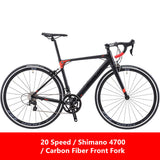 New Road Bike Aluminum Alloy Frame Carbon Fiber Front Fork SHIMAN0 18/20/22 Speed Bicycle Outdoor Sports Racing Cycling