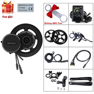 BAFANG 8FUN BBS02 BBS02B 48V 750W Mid Drive Crank Motor Electric Bike Conversion Kit EBIKE BB68-73mm Powerful Middle Engine w/ install tool