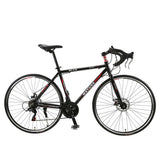 Road bike 700C aluminum alloy adult road bicycle speed double disc brake racing 21/ 27/ 30 speed curved road bike