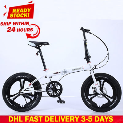 DHL Fast Delivery Folding Bicycle Mountain Bike 20-inch 18 16-inch Steel Variable Speed Bicycles Dual Disc Brakes Road Bikes Racing Bicycle
