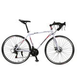 Road bike 700C aluminum alloy adult road bicycle speed double disc brake racing 21/ 27/ 30 speed curved road bike
