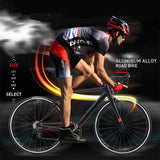New Road Bike Aluminum Alloy Frame Carbon Fiber Front Fork SHIMAN0 18/20/22 Speed Bicycle Outdoor Sports Racing Cycling