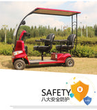 Compact size for two people Wind shield design 4 wheels mobility for elderly handicapped disabled
