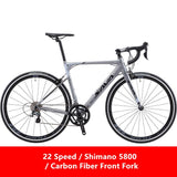 New Road Bike Aluminum Alloy Frame Carbon Fiber Front Fork SHIMAN0 18/20/22 Speed Bicycle Outdoor Sports Racing Cycling