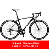 New Road Bike Aluminum Alloy Frame Carbon Fiber Front Fork SHIMAN0 18/20/22 Speed Bicycle Outdoor Sports Racing Cycling