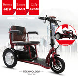 Free shipping   hot sale  lightweight folding three-wheel electric scooter wheelchair  disabled easy-smart-way.myshopify.com