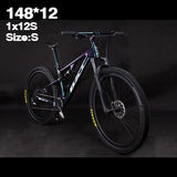 New Carbon Mountain Bike 29er full suspension bike frame MTB Downhill bike 1*12speed sports MTB suspension complete bicycle