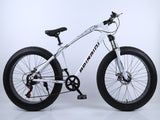 Snow beach mountain bike 24or26 inch 4.0 fat tire 7/21/24 speed high carbon steel frame double disc brake sandy mountain bicycle