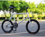 CHREAL Student Adult Fixed Gear Bicycle Mountain Bike Extreme Sport Road Bicycle Men 20 Inch Wheel Double V Brake Front ForkRide