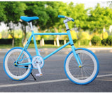 CHREAL Student Adult Fixed Gear Bicycle Mountain Bike Extreme Sport Road Bicycle Men 20 Inch Wheel Double V Brake Front ForkRide