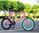 CHREAL Student Adult Fixed Gear Bicycle Mountain Bike Extreme Sport Road Bicycle Men 20 Inch Wheel Double V Brake Front ForkRide