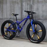 FOREKNOW Adult Mountain Fat Bike 7/21/24/27 Speed Road Bicycle Men 24/26  Inch Wheel Racing Oil Spring Fork Front  Fork Ride