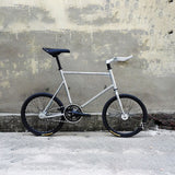 vintage Bike 20 inch bike Single speed  fixie bike retro sliver bicycle frame mini bicycle with light