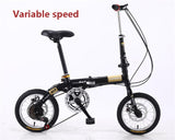 SANHEM Adult Students Children Work Bike Road Folding Bicycle Men 14 Inch Wheel Carbon Racing Front And Rear Mechanical Ride